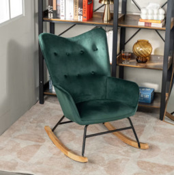 URBAN MEUBLE Velvet Rocking Chair Green - thumbnail 5