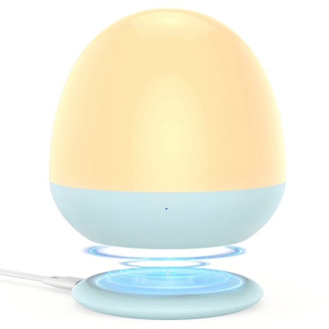 Jolywell Night Light for Kids, Baby Night Light with Stable Charging Pad, Touch Control and Timer Setting, ABS + PC, Baby Egg Lamp for Nursing with Wired and Wireless Charging - image 1