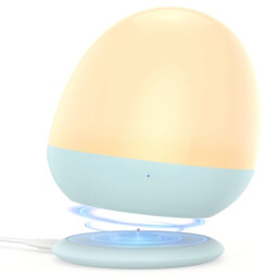 Jolywell Night Light for Kids, Baby Night Light with Stable Charging Pad, Touch Control and Timer Setting, ABS + PC, Baby Egg Lamp for Nursing with Wired and Wireless Charging - thumbnail 2