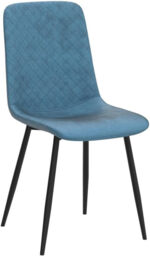mcc direct Set of 4 Designer Velvet Fabric Dining Chairs Metal Legs Lexi Chairs (Light Blue) - thumbnail 7
