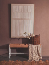 Interiors by Premier Bench Bandar Beech Wood & Hemp Rope White/Natural - thumbnail 1