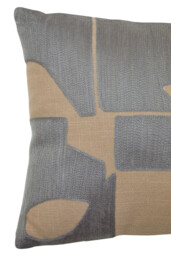 Bosie Cushion Ozella Embroidered Grey/Natural Rectangle 30x50cm - thumbnail 2