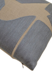 Bosie Cushion Ozella Embroidered Grey/Natural Rectangle 30x50cm - thumbnail 4