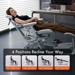 Libernovo Omni Dynamic Ergonomic Chair Midnight Black 48cm 1pcs With Dual-Layer Footrest - thumbnail 4