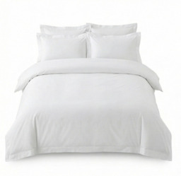 Paoletti Duvet Cover Set Oxford Border 100% Cotton 200TC White Double - thumbnail 3