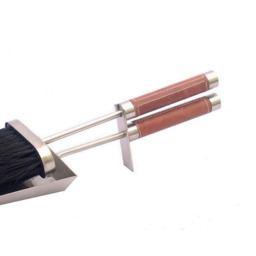 Leather Handled Tidy Set Pewter 35cm - thumbnail 3