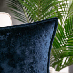 Phantoscope Pack of 1 Shiny Crushed Velvet with Trim Square Throw Pillow Covers Cushion Cover Pillowcase for Couch Bed and Chair, Navy Blue 18 x 18 inches 45 x 45 cm - thumbnail 2