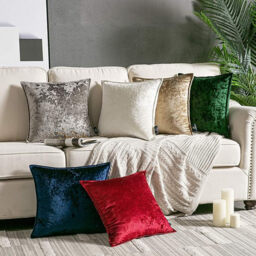 Phantoscope Pack of 1 Shiny Crushed Velvet with Trim Square Throw Pillow Covers Cushion Cover Pillowcase for Couch Bed and Chair, Navy Blue 18 x 18 inches 45 x 45 cm - thumbnail 4