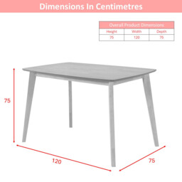 Dining Table Lexington Rectangle Oak 75x120cm - thumbnail 3