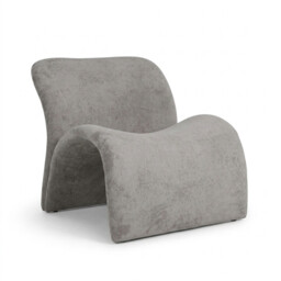 URBAN MEUBLE Wave Series Saddle Lounge Chair - Light Gray Textured Fabric, 73*79*73cm (1 Piece) - thumbnail 1