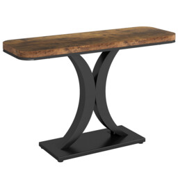 LANTINE Console Table, Industrial Hallway Table for Entrance Area, 100 cm Entrance Tables, Narrow Sofa Table, Side Table for Living Room, Rustic Brown - thumbnail 4