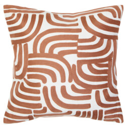 Bosie Cushion Ozella Embroidered Terracotta/Cream Square 45x45cm - thumbnail 5