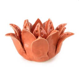 Candlelight Candle Holder Tealight Paradise Ceramic Orange - thumbnail 1