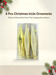 JU7CER six 14cm diamond shaped Christmas tree decorations. Suitable for Christmas decoration, can decorate Christmas balls in gold color