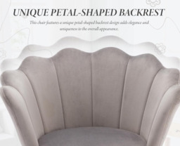 Ya-Home Accent Chair Upholstered Lounge Armchair with Golden Legs, Modern Petal Side Chair Corner Chair for Living Room/Bedroo - thumbnail 7