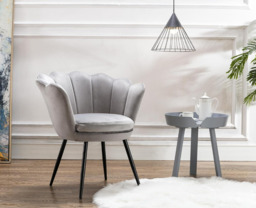 Ya-Home Accent Chair Upholstered Lounge Armchair with Golden Legs, Modern Petal Side Chair Corner Chair for Living Room/Bedroo - thumbnail 3