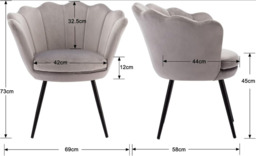 Ya-Home Accent Chair Upholstered Lounge Armchair with Golden Legs, Modern Petal Side Chair Corner Chair for Living Room/Bedroo - thumbnail 2