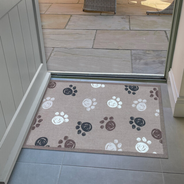 Likewise Doormat Knightsbridge Pawprints Brown 50x75cm - image 1