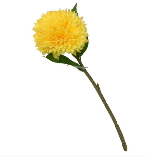 Candlelight Artificial Chrysanthemum Flower Stem Yellow 42cm - image 1