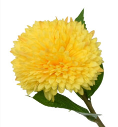 Candlelight Artificial Chrysanthemum Flower Stem Yellow 42cm - thumbnail 2