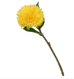 Candlelight Artificial Chrysanthemum Flower Stem Yellow 42cm - thumbnail 1