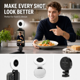VoxorAI M28 Black Fill Light, Selfie Fill Light, Magnetic Selfie Light, Magnetic Beauty Selfie Light, CRI95+ 360° LED Portable Lamp with Mirror, Compatible with iPhone/Android (Selfies, Photography, TikTok, Zoom Calls, and Videos) - thumbnail 7