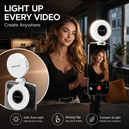 VoxorAI M28 Black Fill Light, Selfie Fill Light, Magnetic Selfie Light, Magnetic Beauty Selfie Light, CRI95+ 360° LED Portable Lamp with Mirror, Compatible with iPhone/Android (Selfies, Photography, TikTok, Zoom Calls, and Videos) - thumbnail 5