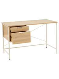 Interiors by Premier Desk Bradury 2 Drawers Oak/White - thumbnail 4