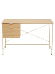 Interiors by Premier Desk Bradury 2 Drawers Oak/White - thumbnail 2