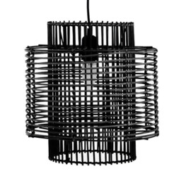 Interiors by Premier Pendant Light Jaya Rattan Black - thumbnail 2