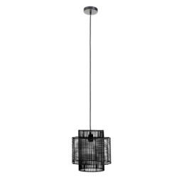 Interiors by Premier Pendant Light Jaya Rattan Black - thumbnail 1