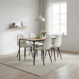 URBAN MEUBLE Scandinavian Oak Dining Table with Black Metal Frame - thumbnail 5
