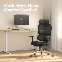 SIHOO M56C Ergonomic Office Chair - Adjustable Desk Chair with 3D Dynamic Lumbar Support, Breathable Mesh Back, Adjustable Headrest and PU Armrests for Home Office - (Black) - thumbnail 3