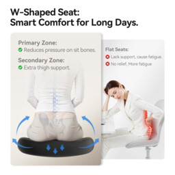 SIHOO M56C Ergonomic Office Chair - Adjustable Desk Chair with 3D Dynamic Lumbar Support, Breathable Mesh Back, Adjustable Headrest and PU Armrests for Home Office - (Black) - thumbnail 6