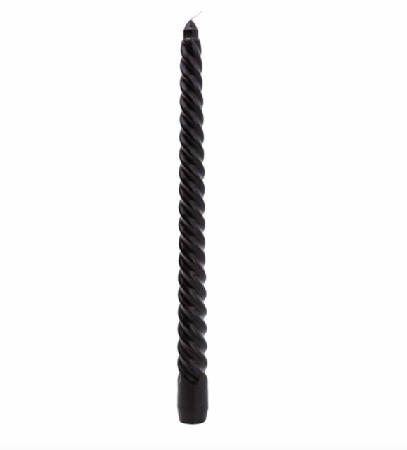 Candlelight Taper Candles Twisted Black 4pcs - image 1
