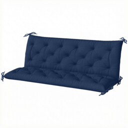 Outsunny 3 Seater Bench Cushion, Garden Chair Cushion with Back and Ties for Indoor and Outdoor Use, 98 x 150 cm, Dark Blue - thumbnail 1