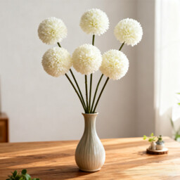 Wei's Moment 6Pcs Artificial  Flowers Artificial Hydrangea Decoration for Wedding Vase White
