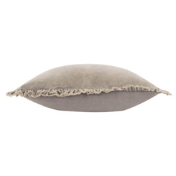 Yard Cushion Bertie Washed Cotton Velvet Square Taupe 45x45cm - thumbnail 6