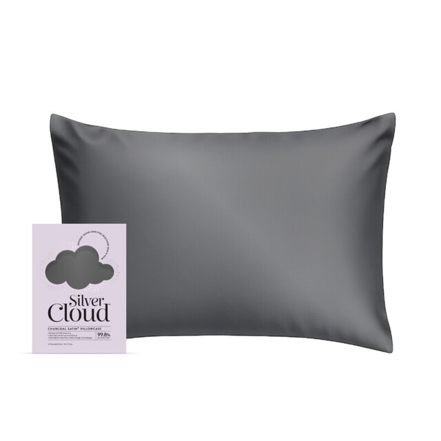 Silver Cloud Satin Silver Ion Infused Pillowcase Charcoal - image 1