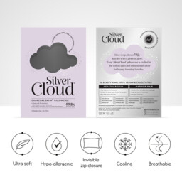 Silver Cloud Satin Silver Ion Infused Pillowcase Charcoal - thumbnail 4