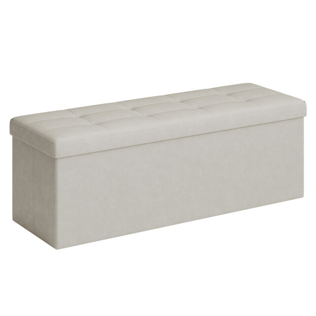 Ochama Foldable Storage Ottoman Cube with Hidden Compartment, Small Footrest for Living Room, Bedroom or Entryway, White - image 1