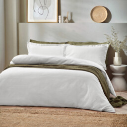 Yard Duvet Cover Set Waffle 100% Cotton White Double - thumbnail 1
