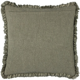 Yard Cushion Bertie Washed Cotton Velvet Square Moss 45x45cm - thumbnail 4