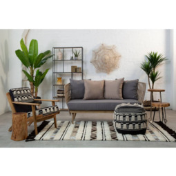 Bosie Rug Jango Tribal 80% Wool 20% Cotton Rectangle Natural/Black 120x180cm - thumbnail 1