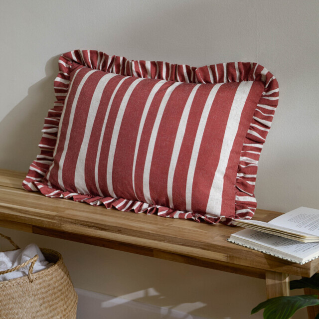 Furn Cushion Camron Stripe Rectangle Red 46x60cm - image 1