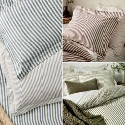 Yard Pillowcase Pair Hebden Stripe Reversible 100% Cotton Forest Green - thumbnail 3