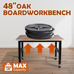 LARBANKE 120cm Height Adjustable Work Bench, Versatile Multi-Position Work Station Featuring Measurement Markings, Power Panel & Mobile Casters, Suitable for Household, Garage & Office Use, Supports Up To 900kg - thumbnail 7