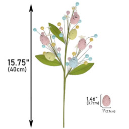 Yuejia 2Pcs 15.75in/40cmEaster Spray Vine with Pastel Easter Eggs and Berries,Artificial Easter Egg Flowers,Easter Egg Twig Branches,Decorative Spring Floral Stems,Easter Floral Picks,Easter Decor - thumbnail 5