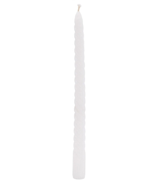 Candlelight Taper Candles Twisted White 4pcs - image 1
