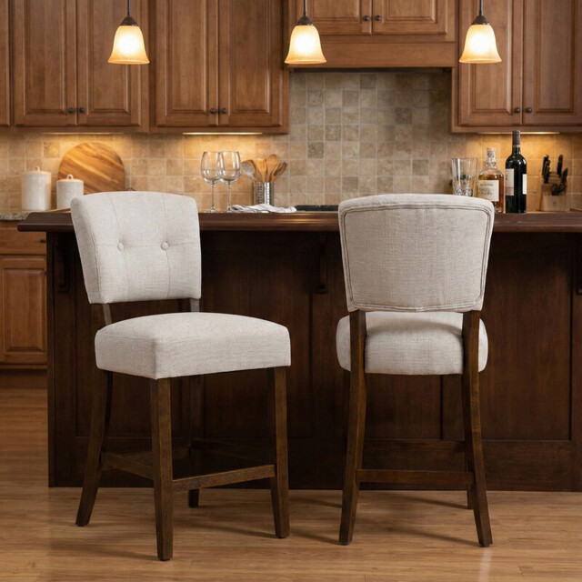 Bar Stool Oakridge Light Grey/Walnut - image 1